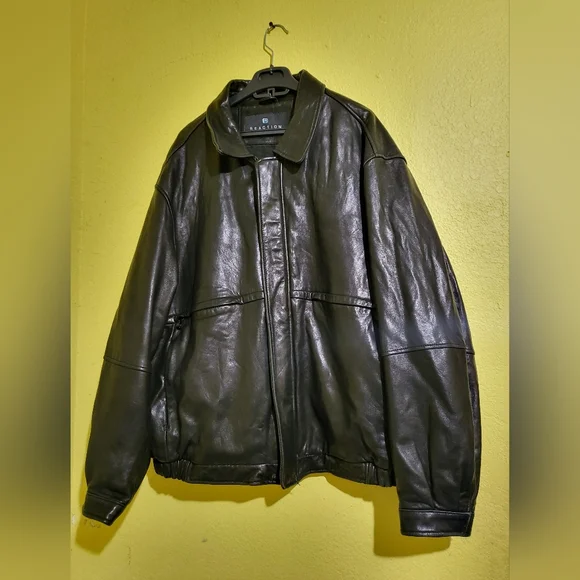 Reaction by Kenneth cole soft leather jacket sz Xl color black - Picture 1 of 7